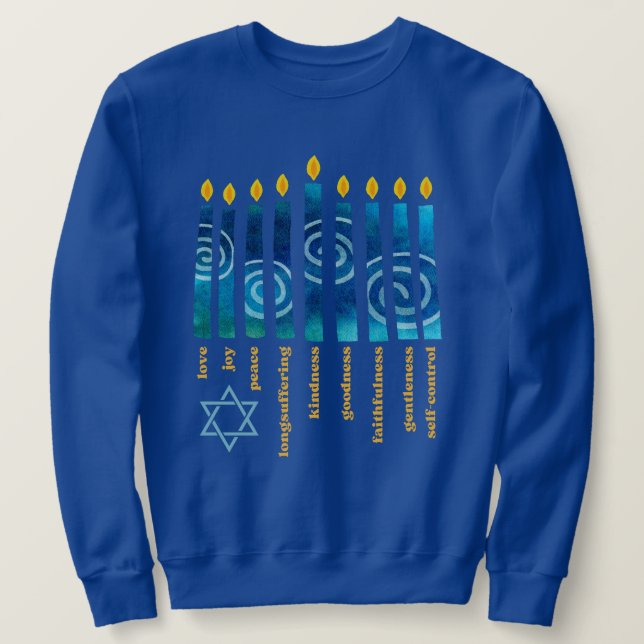 HANUKKAH Andlig Fruit Lång Ärmad Tröja (Design framsida)