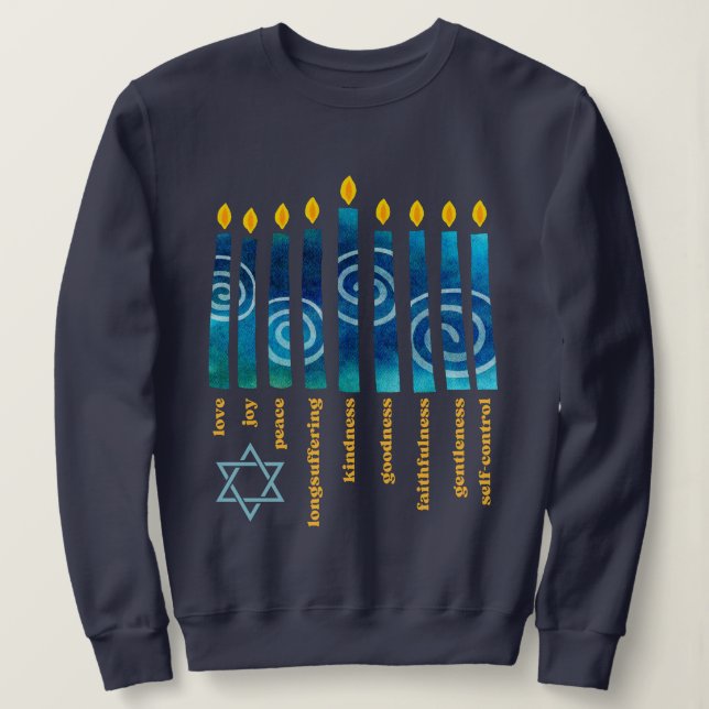 HANUKKAH Andlig Frukt T Shirt (Design framsida)