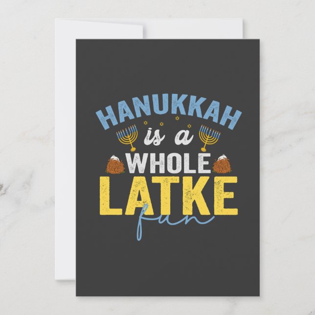 Hanukkah är en fullfjädrad Roligt, en jude Chanuka Inbjudningar (Framsida)