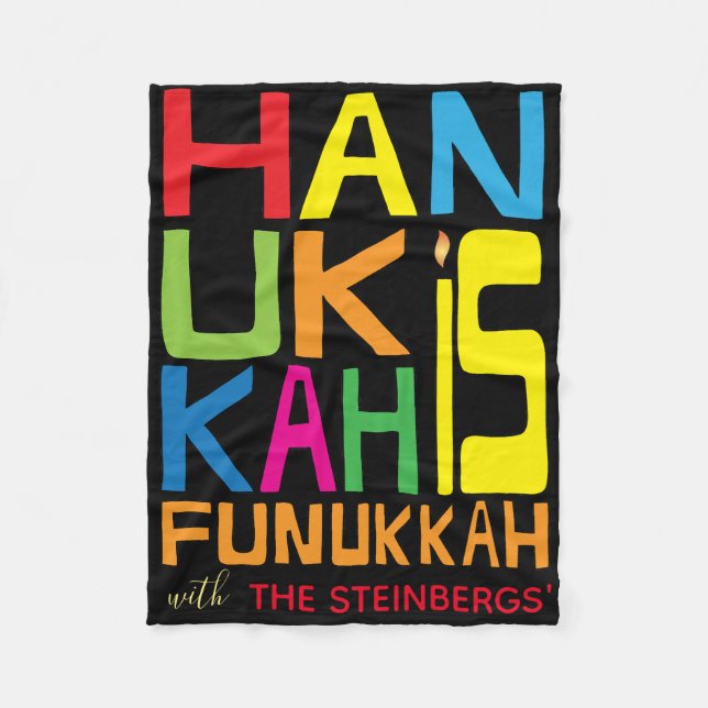 Hanukkah är Funukkah Fleece Blanket (Framsidan)