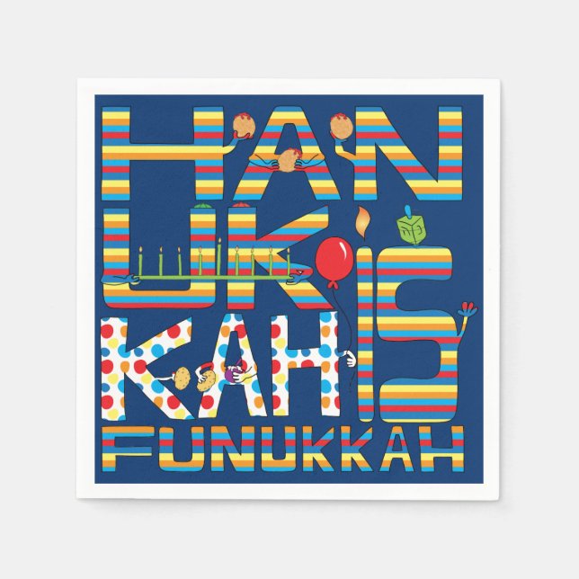 Hanukkah är Funukkah Rand Pappersservett (Framsidan)