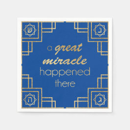 Hanukkah Art Deco A Underbar Miracle Guld Pappersservett