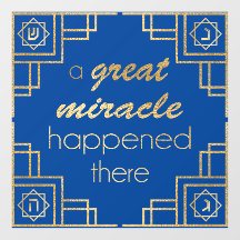 Hanukkah Art Deco Guld Window Cling