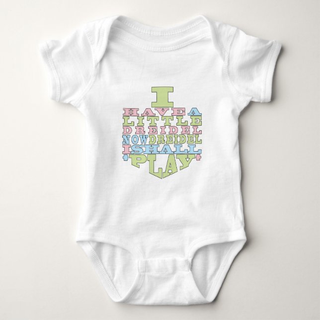 Hanukkah Baby Body Kostym ’DREIDEL PLAY’ T Shirt (Framsida)