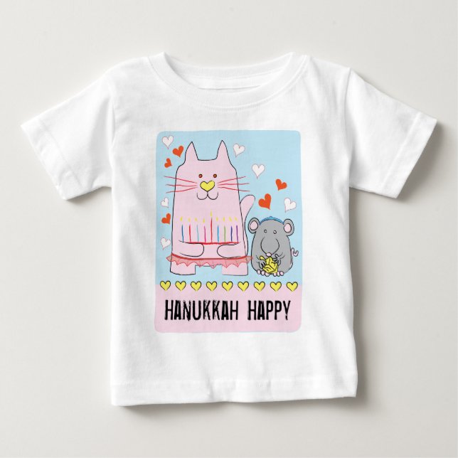 Hanukkah Baby T-shirt Katt och Mus (Framsida)