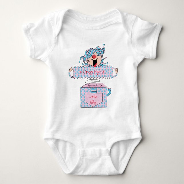 Hanukkah Baby TUTU Rosa/Blue "Dreidel in Box" Baby T Shirt (Framsida)