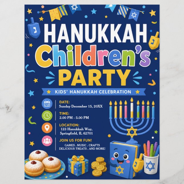 Hanukkah Barnfest Flyer (Framsidan)