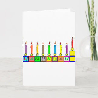 Hanukkah Barns block menorah Helgkort
