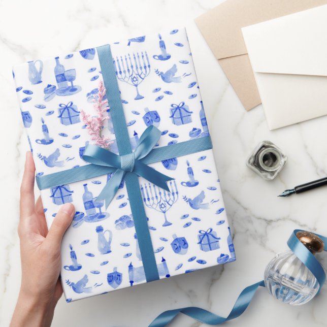 Hanukkah Blå Inpackningspapper Presentpapper (Gifting)