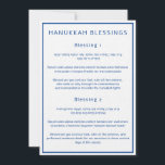 Hanukkah Blessings Hebrew English Guide Cards<br><div class="desc">De här korten har de tre välsignelserna från Hanukkah, skrivna på hebreiska, rumäniserade hebreiska och engelska. Mörk blått text på vit bakgrund binder korten till säsongens tema. Du kan redigera texten efter behov. Om du vill ha mer användbara Hanukkah-artiklar kan du besöka min butik: Zazzle.com/Shayna_Punim ✡ För beställningar på anpassningsbar,...</div>