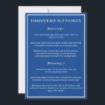 Hanukkah Blessings Hebrew Romanized English Cards<br><div class="desc">De här korten har de tre välsignelserna från Hanukkah, skrivna på hebreiska, rumäniserade hebreiska och engelska. Vit text på mörk blått bakgrund binder korten till säsongens tema. Du kan redigera texten efter behov. Om du vill ha mer användbara Hanukkah-artiklar kan du besöka min butik: Zazzle.com/Shayna_Punim ✡ För beställningar på anpassningsbar,...</div>