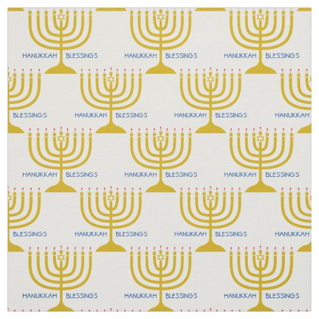 HANUKKAH BLESSINGS | Menorah Anpassade Text Tyg (Provkarta)