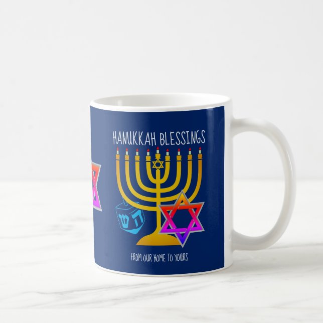 Hanukkah Blessings Monogram Kaffemugg (Höger)