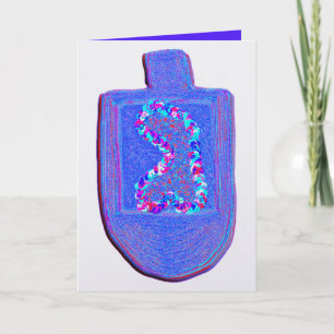 Hanukkah blommig dreidel helgkort