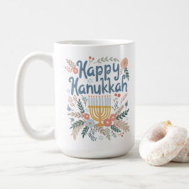Hanukkah-Blommigtar Handdragen konst Kaffemugg