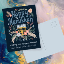 Hanukkah Blommigts Hand-draw Art ANPASSNINGSBAR