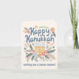 Hanukkah blommor Handritad konst ANPASSAD 4 FOTO Helgkort