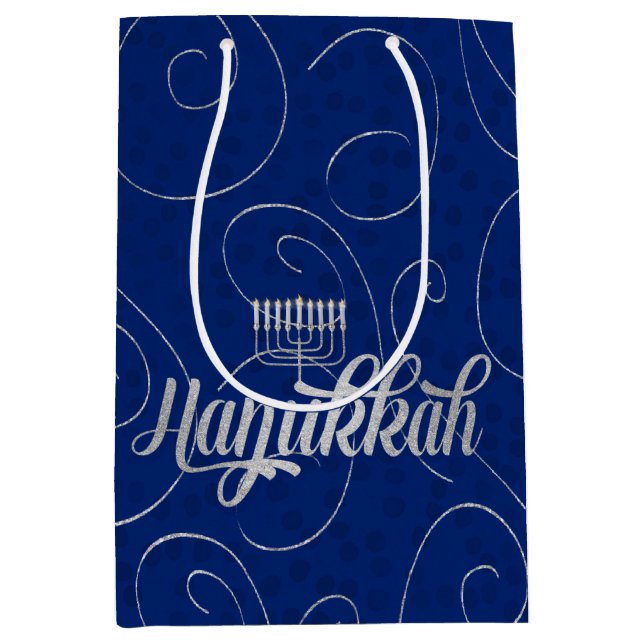 Hanukkah Blue och Silver Swirls (Framsidan)