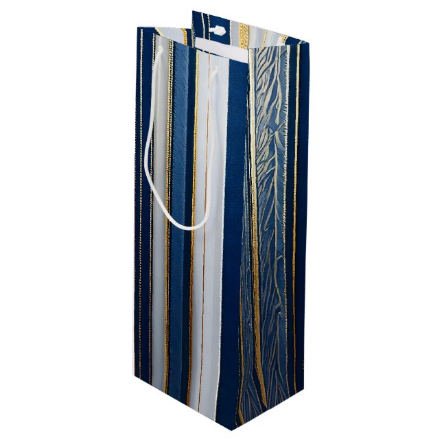 Hanukkah Blues Rand Blue White Guld (Framsidan Vinklad)