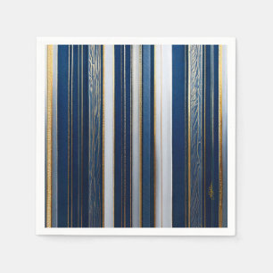 Hanukkah Blues Rand Blue White Guld Pappersservett