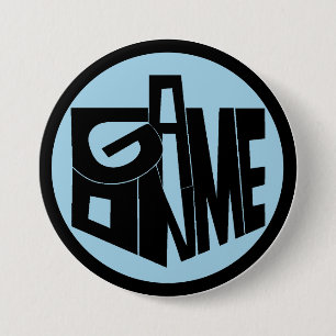 Hanukkah Button, Game ON Black Dreidel Knapp