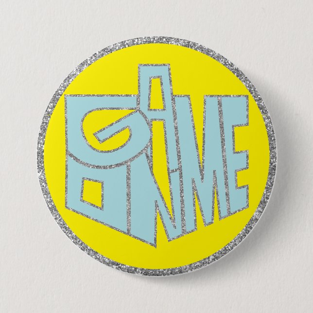 Hanukkah Button, Game ON Blue Dreidel Knapp (Framsida)