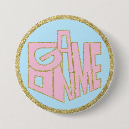 Hanukkah Button, Game ON Rosa Dreidel Knapp