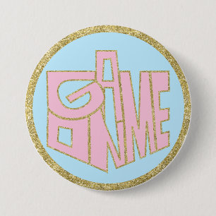 Hanukkah Button, Game ON Rosa Dreidel Knapp