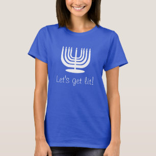 Hanukkah Candelabra Candle Låt oss Lit T Shirt