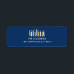 Hanukkah Candles Blue helgdagars Returadress Etikett<br><div class="desc">Anpassa din helgdag med den här roliga hanukah-ljusets returadressetikett. Du kan hitta ytterligare samordningsposter i vår " Lycklig Hanukkah Candles"-samling.</div>