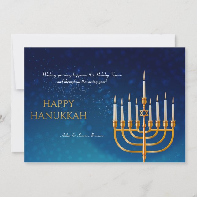 Hanukkah Candles-Helgdag Julkort (Framsida)