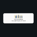 Hanukkah Candles helgdagar Returadress Etikett<br><div class="desc">Anpassa din helgdag med den här roliga hanukah-ljusets returadressetikett. Du kan hitta ytterligare samordningsposter i vår " Lycklig Hanukkah Candles"-samling.</div>