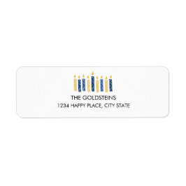 Hanukkah Candles helgdagar Returadress Etikett