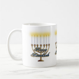 Hanukkah candles mugg menorah