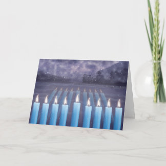Hanukkah Candles & Snowy Window Greeting Card Helgkort