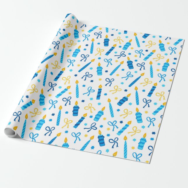 Hanukkah Candles Wrapping Papper Presentpapper (Utrullad)