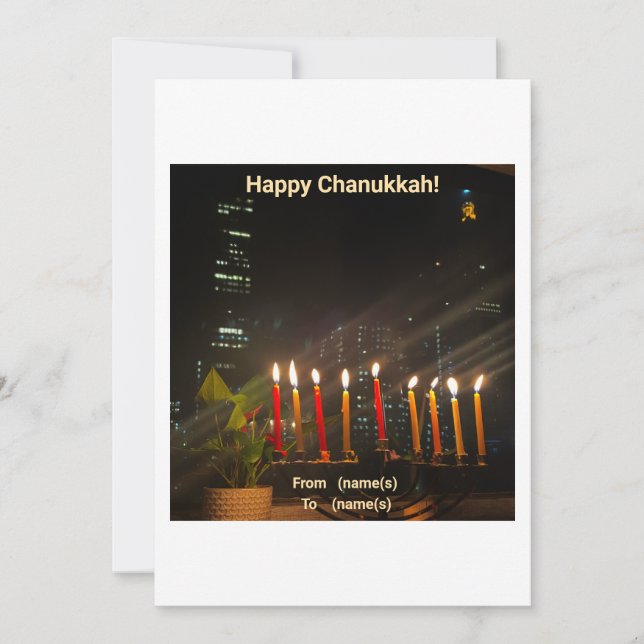 Hanukkah Card Menorah Julkort (Framsida)