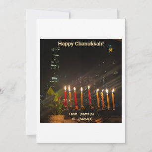 Hanukkah Card Menorah Julkort