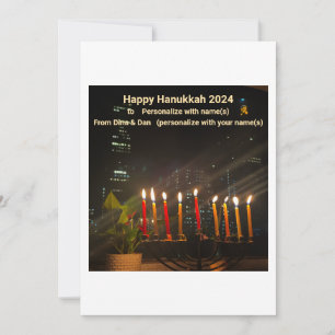 Hanukkah Card Menorah Julkort