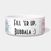 Hanukkah Cat Pet Bowl "Fill er" up, Bubbala"
