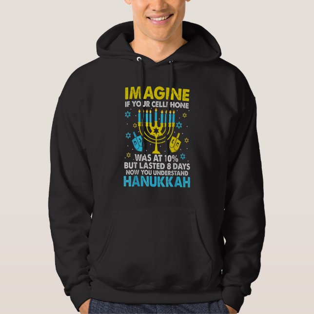 Hanukkah Cellphone Chanukkah Hoodie (Framsida)