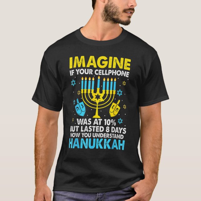 Hanukkah Cellphone Chanukkah T Shirt (Framsida)
