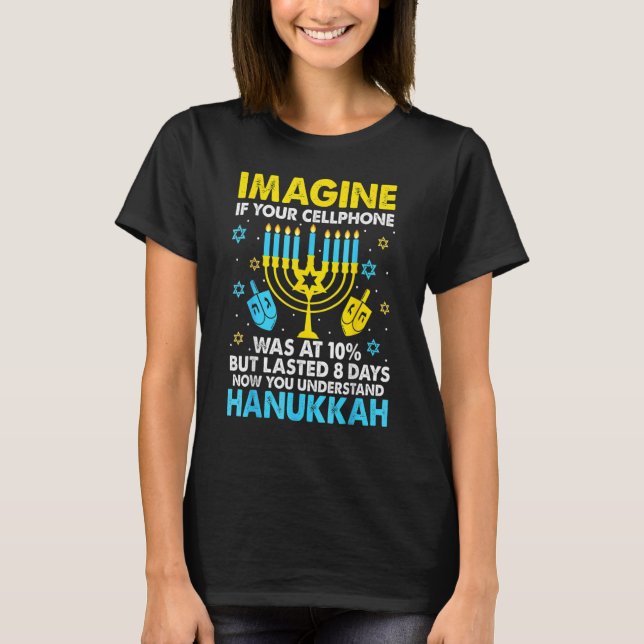 Hanukkah Cellphone Chanukkah T Shirt (Framsida)