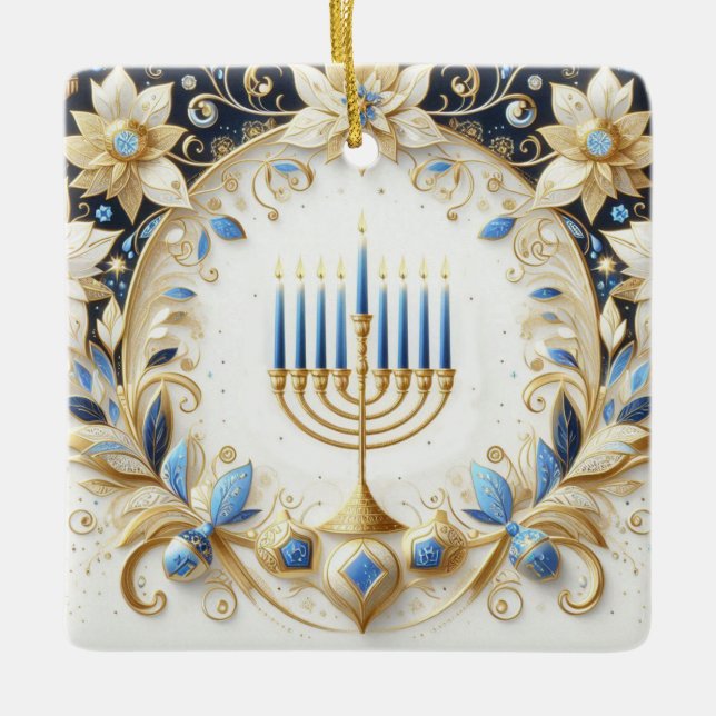 Hanukkah Ceramic Ornament (Framsida)