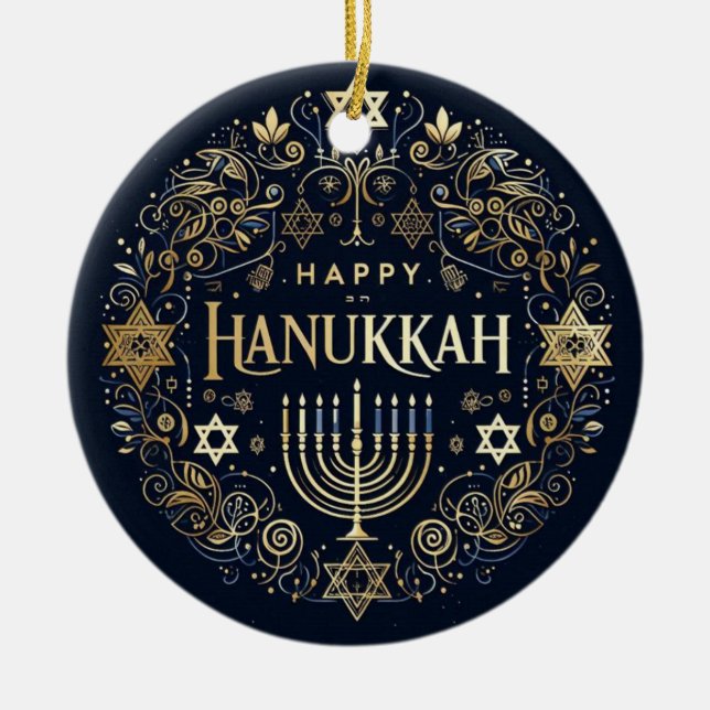 Hanukkah Ceramic Ornament (Framsidan)