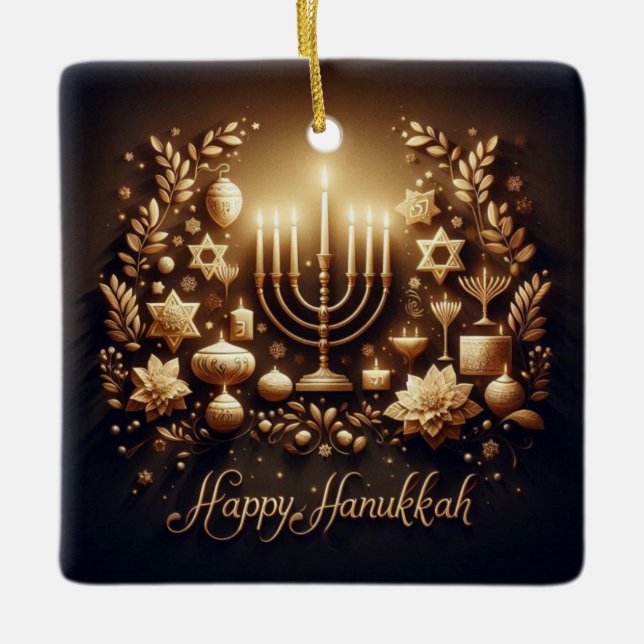 Hanukkah Ceramic Ornament (Framsida)