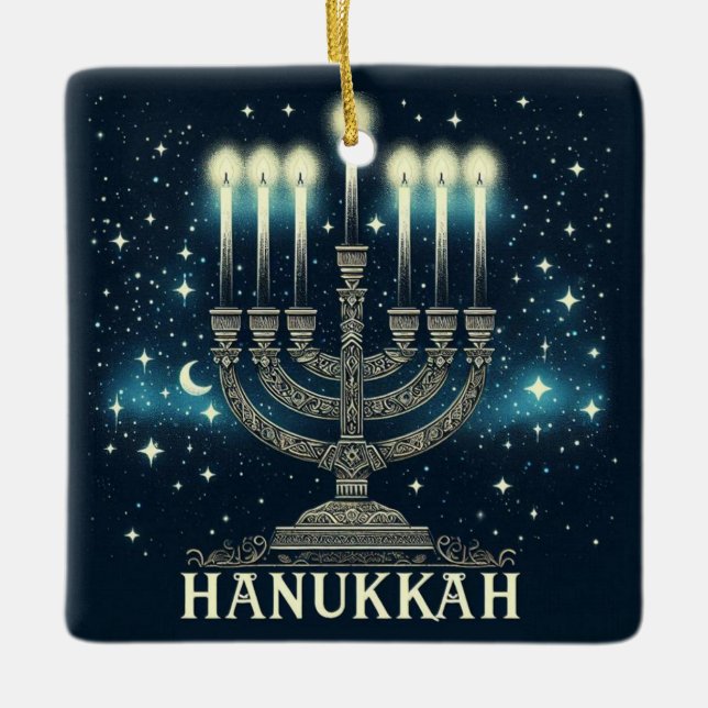 Hanukkah Ceramic Ornament (Framsida)