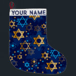 Hanukkah Chanukah Blue Modern Juljudisk Lar Stor Julstrumpa<br><div class="desc">Hanukah,  menorah,  hemdekor,  Hanukkah-dekoration,  färgstark menorah,  judisk december,  menorahstrum,  personlig,  festival av ljus, </div>