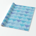 Hanukkah Chanukah Chanukkiah Menorah Mönster Blue Presentpapper<br><div class="desc">Hanukkah Chanukah Chanukkiah Menorah Mönster i Blue. En vacker,  minimalistisk,  geometrisk judisk utformning för den judiska festivalen i ljus.</div>