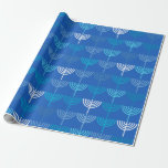 Hanukkah Chanukah Chanukkiah Menorah Mönster Blue Presentpapper<br><div class="desc">Hanukkah Chanukah Chanukkiah Menorah Mönster. En fantastisk modern minimalistisk utformning. Perfekt för de judiska helgdagarna och för att fira festivalen i ljus. Av Kierkegaard Design Studio.</div>